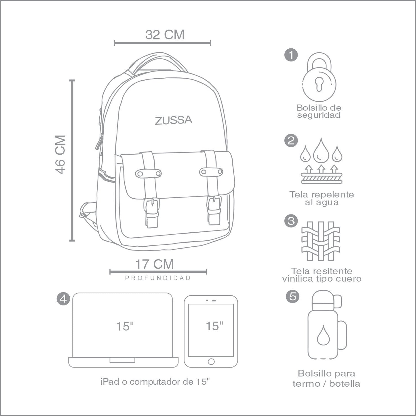 BACKPACK TITAN MARRÓN - ZUSSA